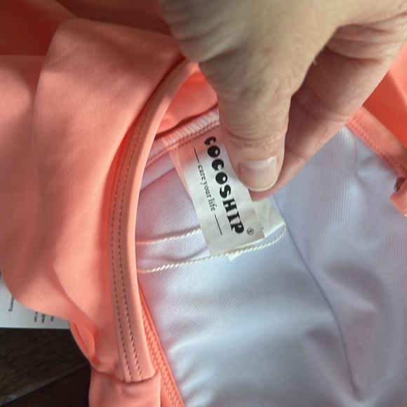 NWT Cocoship peach ruffle Swim Top Size 6‎ - Picture 3 of 6